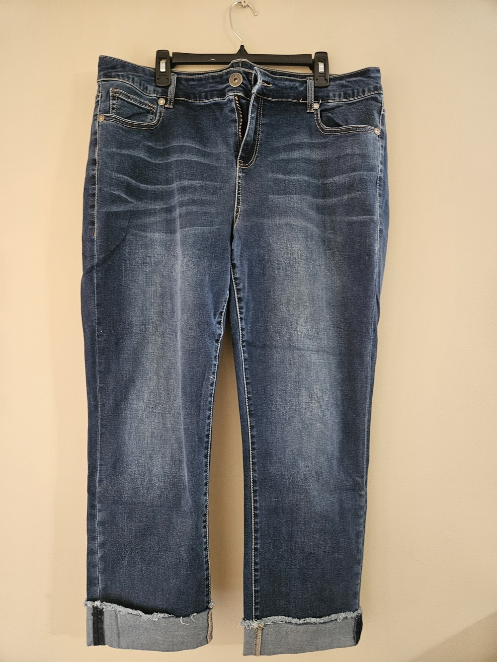 Maurices Mid-Rise Dark Blue Cuffed Women’s Jeans
